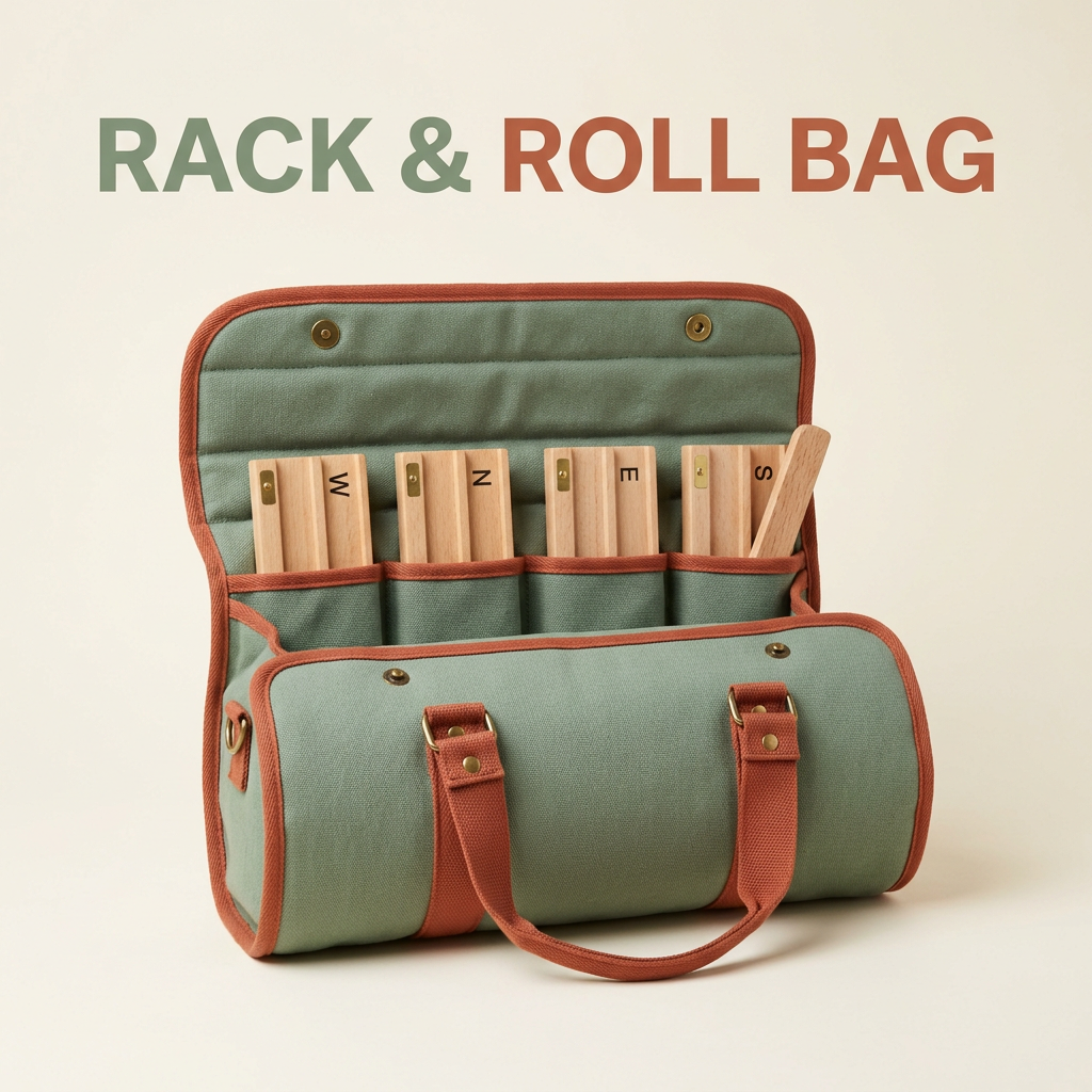 Mahjong Rack & Roll Bag — Carry Case for Rack & Pusher Sets