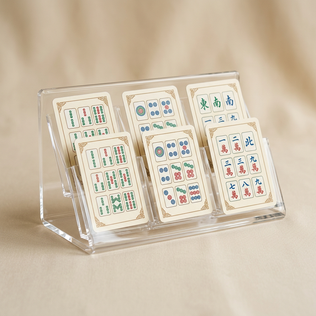 Porte-Carte en Acrylique pour Mahjong - Compatible Cartes de Mahjong Américain Standard