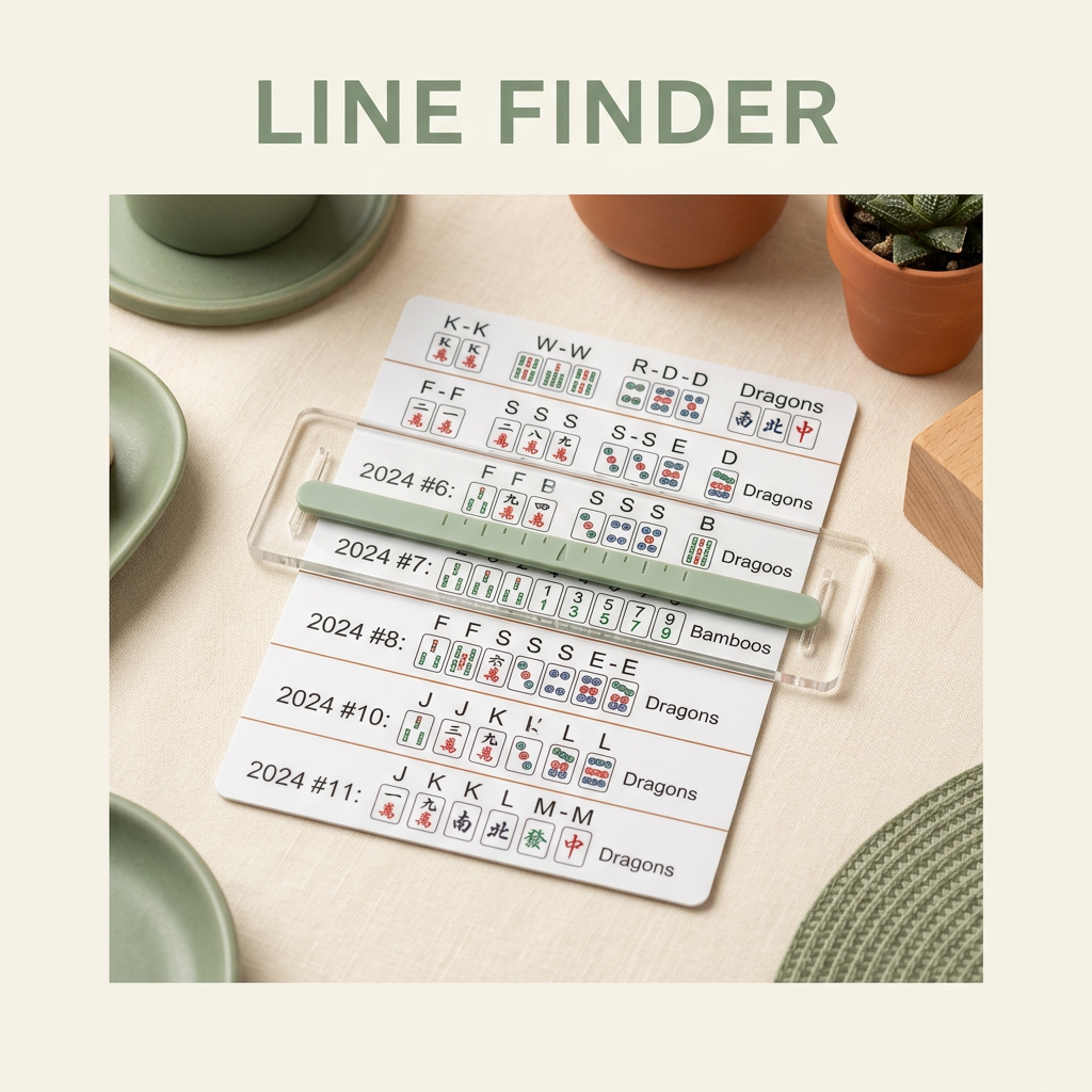 Repère-ligne Mahjong — Guide de ligne pour cartes de Mahjong standard