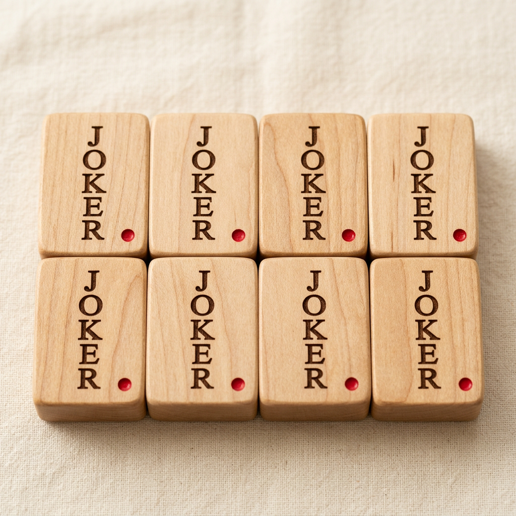 Wooden Joker Tiles for American Mahjong - Set of 8